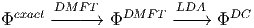   exact DMF T   DMF T  LDA    DC
Φ     --- -→  Φ      ---→  Φ
